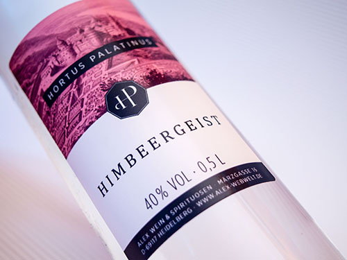 Signet- und Etikettengestaltung für die Eigenmarke „Hortus Palatinus“ des Heidelberger Unternehmens „Alex Wein und Spirituosen“